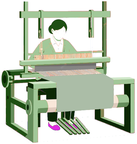 blog en construction, articles à venir, tisserande qui travaille à la réalisation d'un tissu pour expliquer que les choses prennent du temps à se mettre en place mais qu'on y travaille